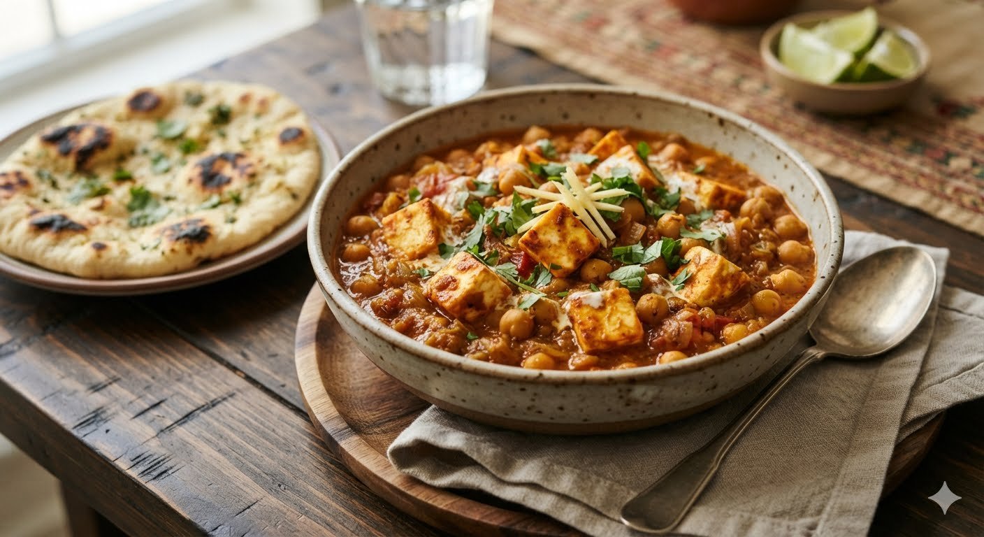 Spiced Paneer and Chickpea Masala