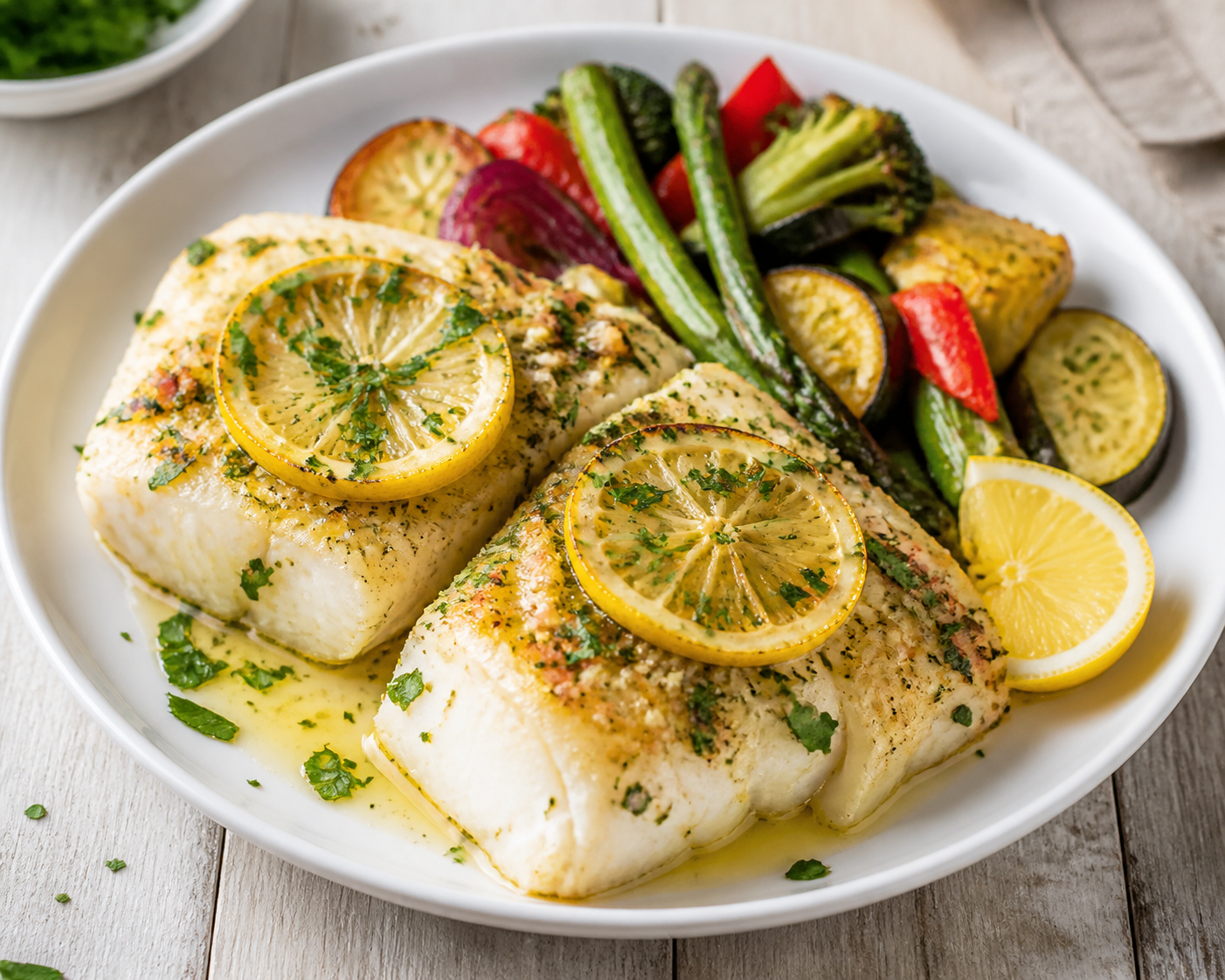 Baked Lemon Garlic Cod with Parsley