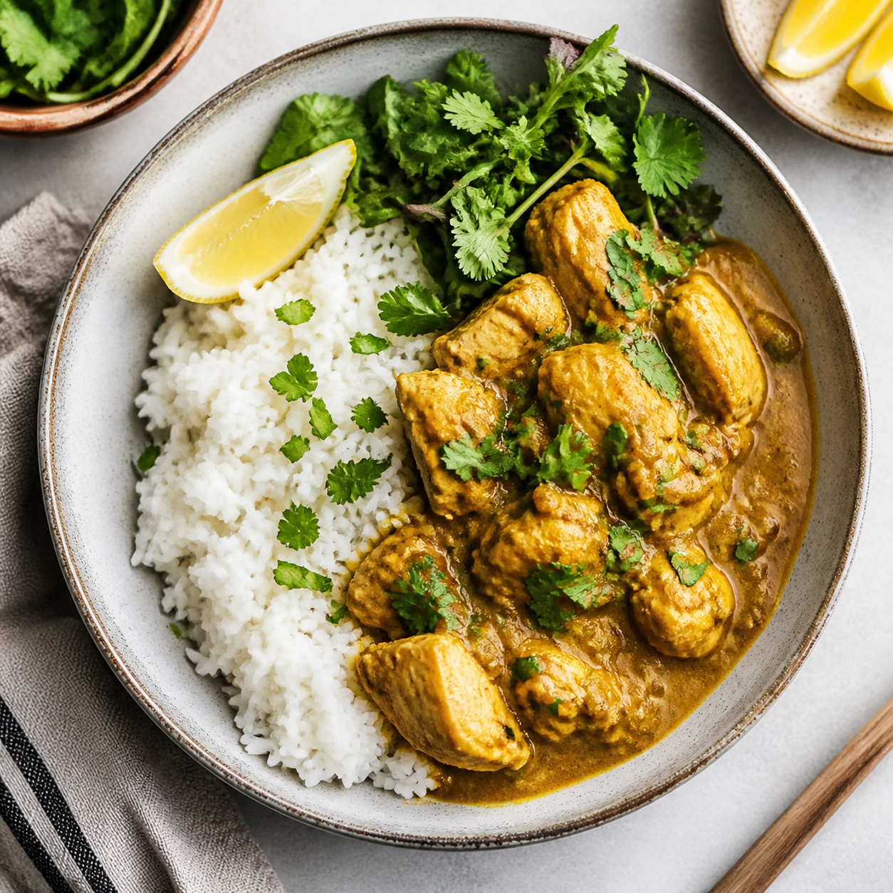 Quick Ethiopian Chicken Curry Rice Bowls